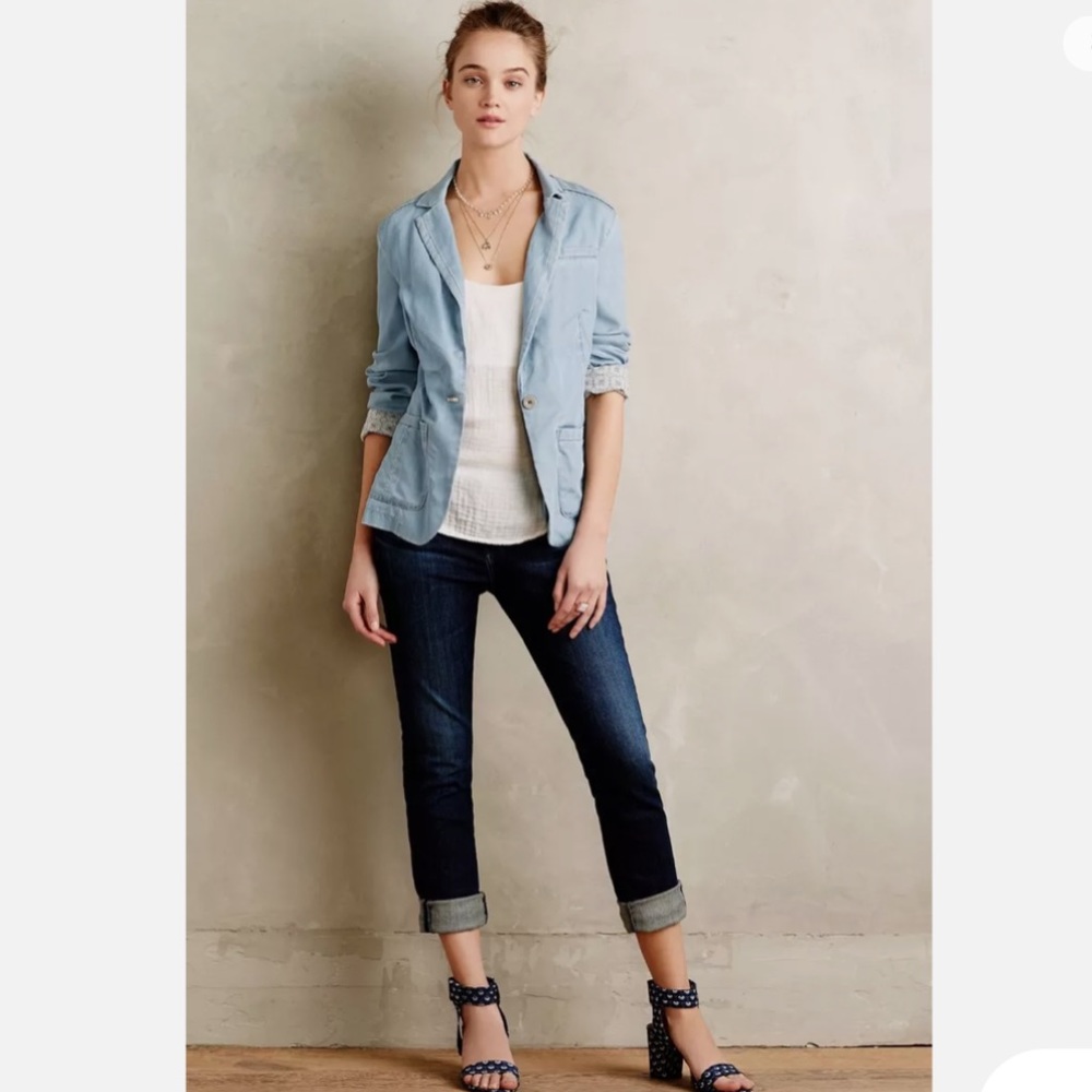 Anthropologie PILCO Newsy denim jeans chambray jacket, M. - Picture 3 of 11
